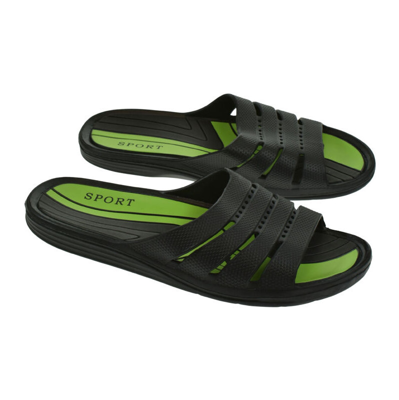 JOHN-C Pánske nadrozmerné čierne gumené šľapky ŠPORT 47-50 65045089