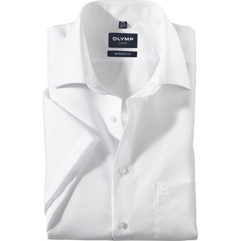 Pánska biela košeľa Luxor krátky rukáv OLYMP modern fit 52309554
