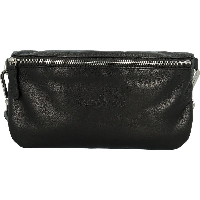 Dámska kožená kabelka/ľadvinka čierna - Greenwood Luigi čierna 65066231