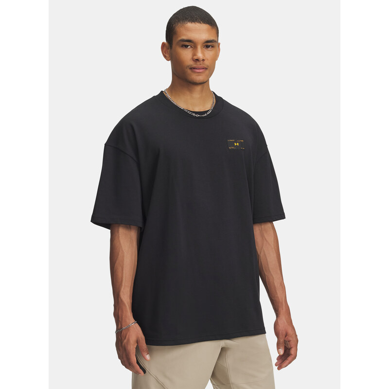 Mens T-shirt Under Armour UA HWT WOVEN LABEL SS-BLK - Mens 65233148