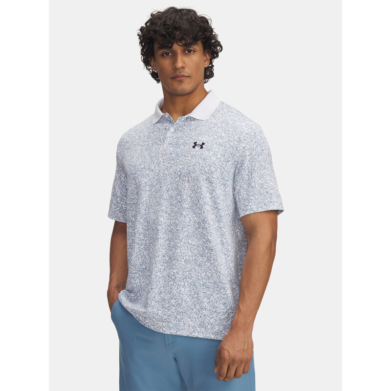 Mens T-shirt Under Armour UA Matchplay Printed Polo-WHT - Mens 65233200