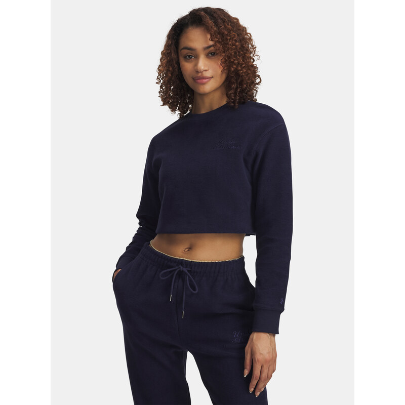 Womens sweatshirt Under Armour Icon Terry Varsity Crew-BLU - Womens 65233248