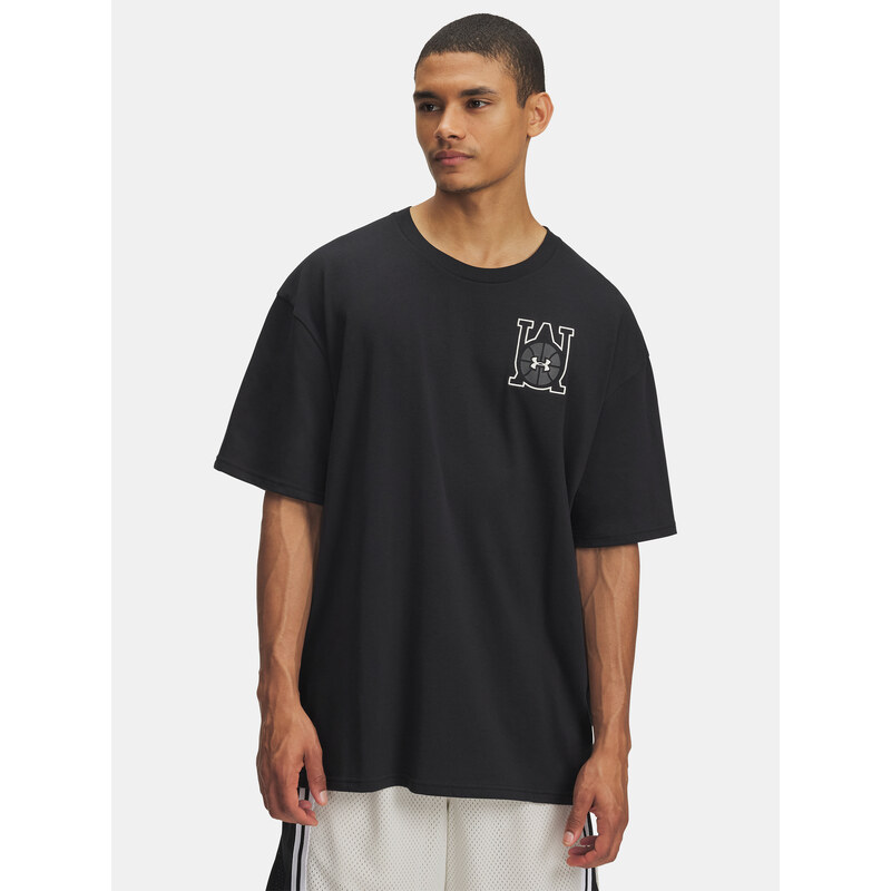 Mens T-shirt Under Armour UA M HWT OS Hoops Courtside-BLK - Mens 65233191