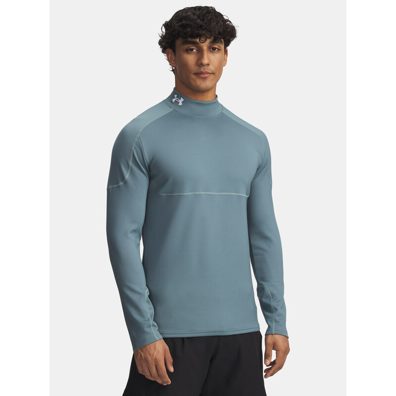Mens T-shirt Under Armour Cold Weather Grid LS Mock-BLU - Mens 65233266