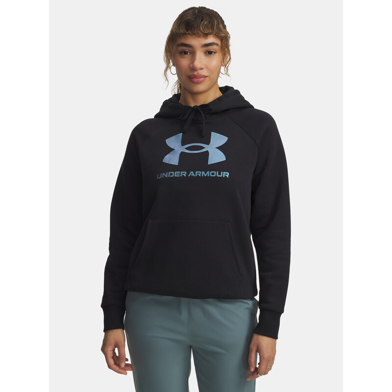 Womens sweatshirt Under Armour UA Rival Flc Shimmer Hdy-BLK - Womens 65233249