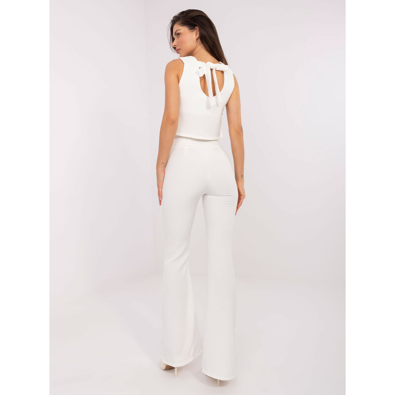 ITALY MODA Smotanový elegantný komplet nohavíc a topu -DHJ-KMPL-6323 57950030