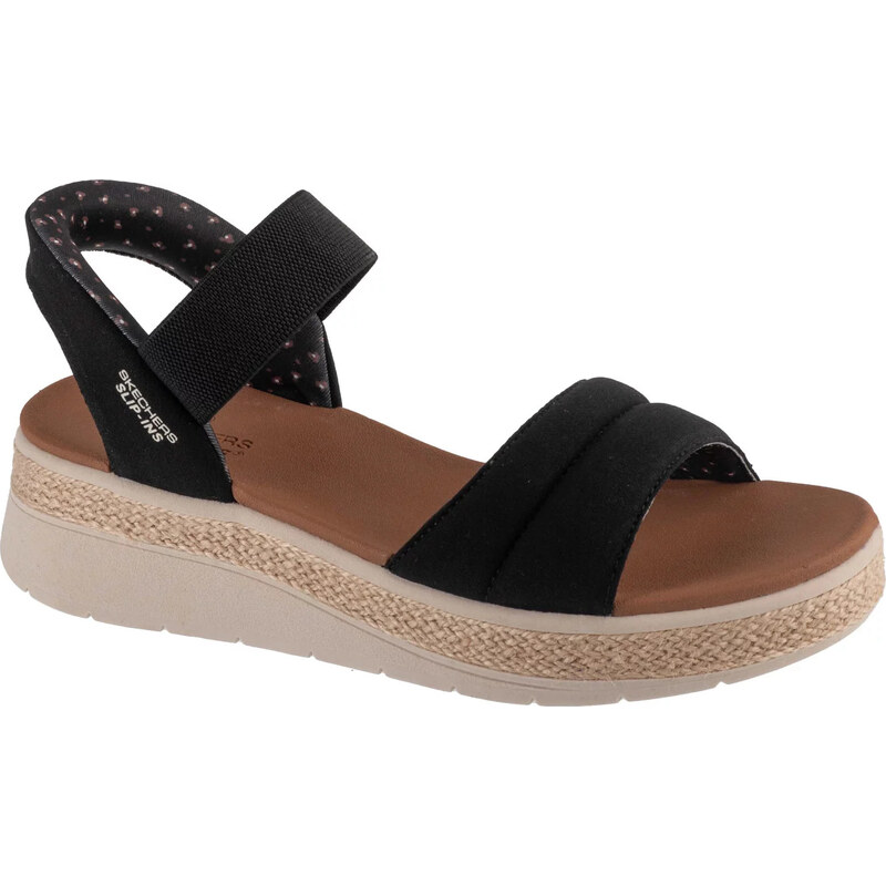 Čierne dámske sandále na kline Skechers Slip-Ins: BOBS Sun Ray 114413 65051800