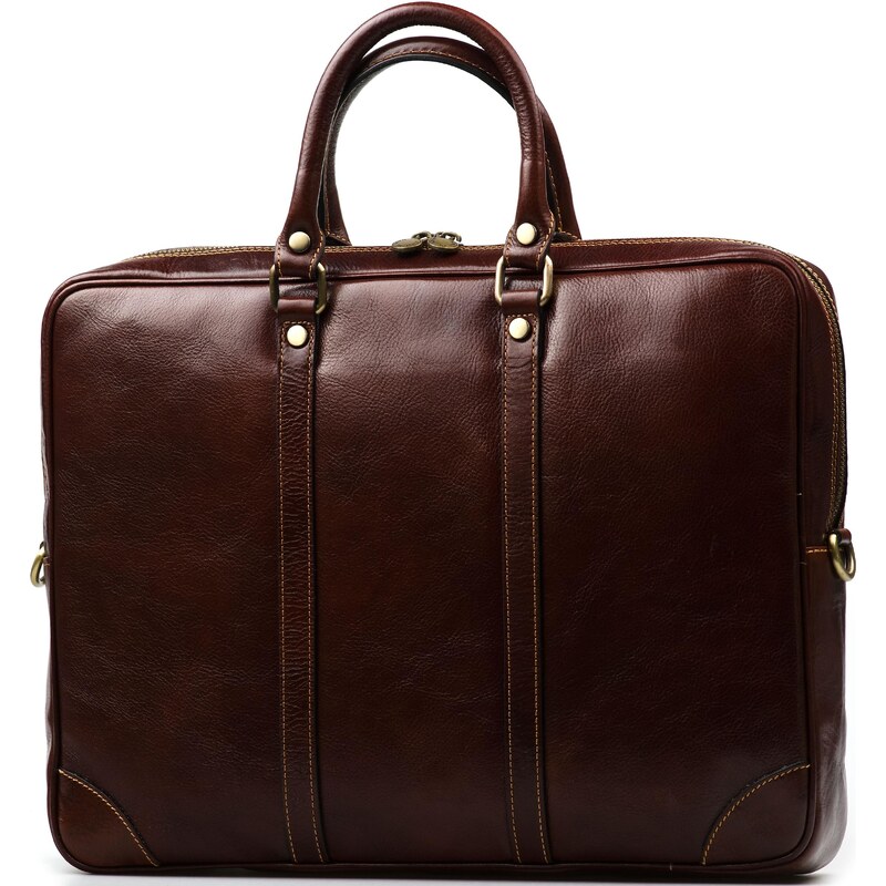 Blaire Kožená pracovná taška Gavin hnedá 64987986