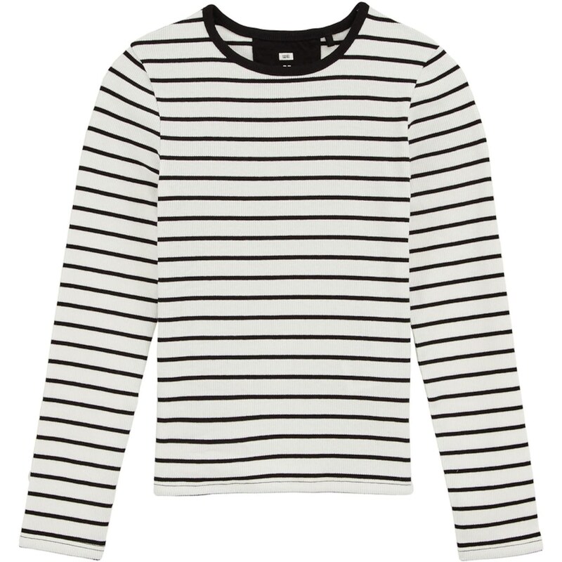 WE Fashion Tričko čierna / biela 65656032