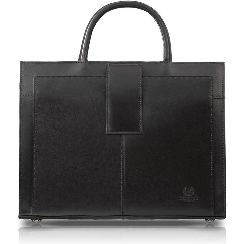 Paolo Peruzzi Dámska kožená aktovka A4 do ruky a cez rameno | hnedá T 64589309