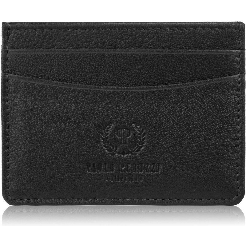Paolo Peruzzi Kožené praktické puzdro na karty a vizitky | čierna T 64735435