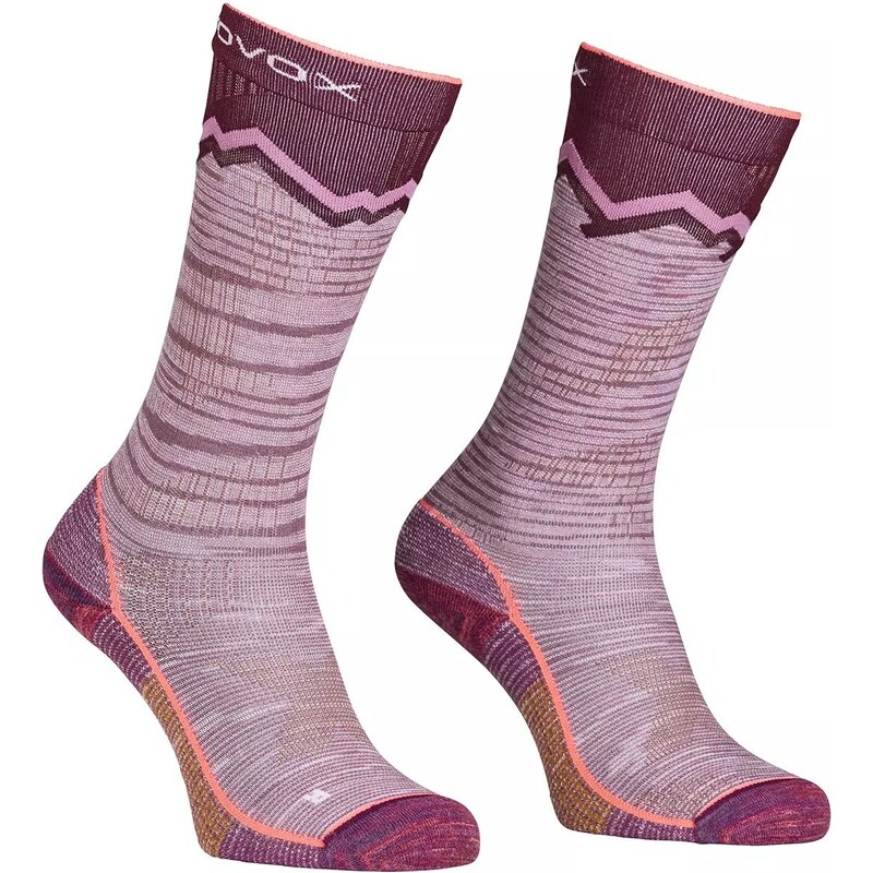 Dámske podkolienky Merino Ortovox Tour Long Socks mountain rose 65797016