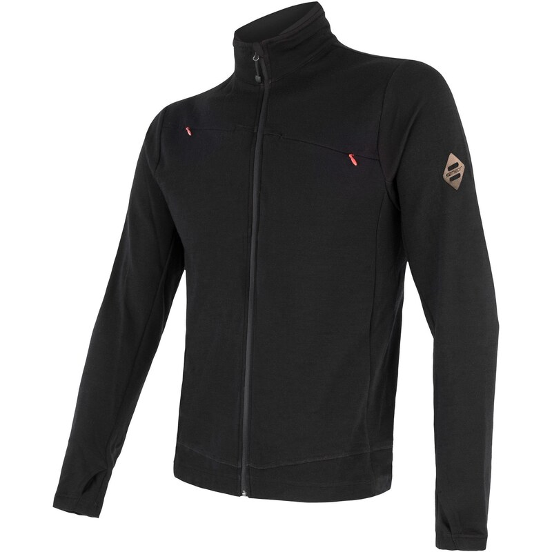 Pánska mikina Sensor Merino Upper celozips čierna veľkosti oblečenia S 65797030