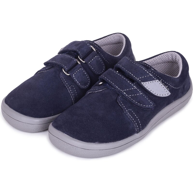 Detské barefootové kožené tenisky na suchý zips Beda modrá veľkost 65796934