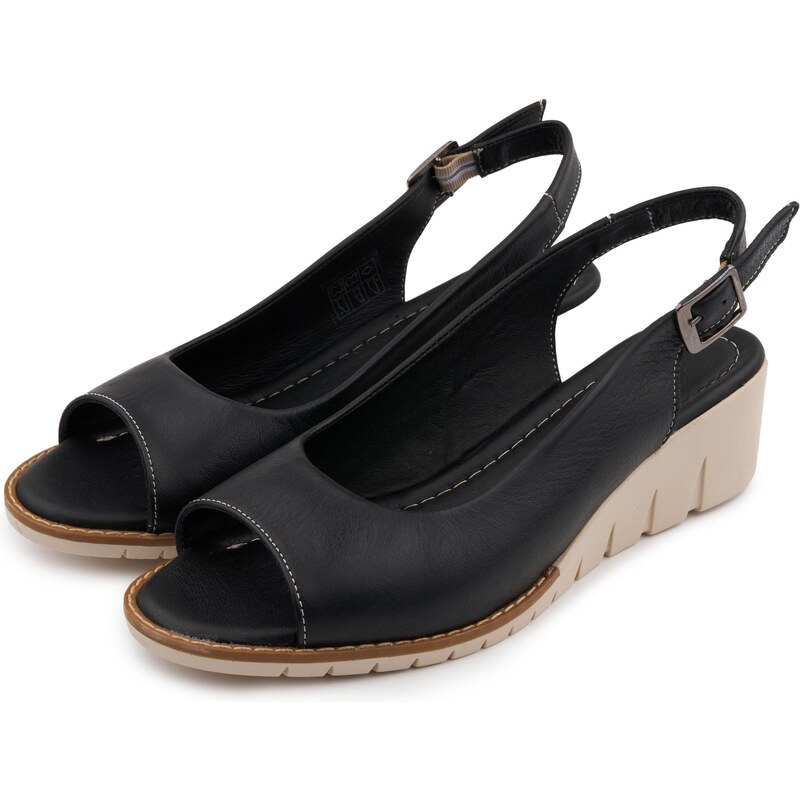 Vlnka Dámske kožené sandále na suchý zips Liliana čierna veľkosti 65797063