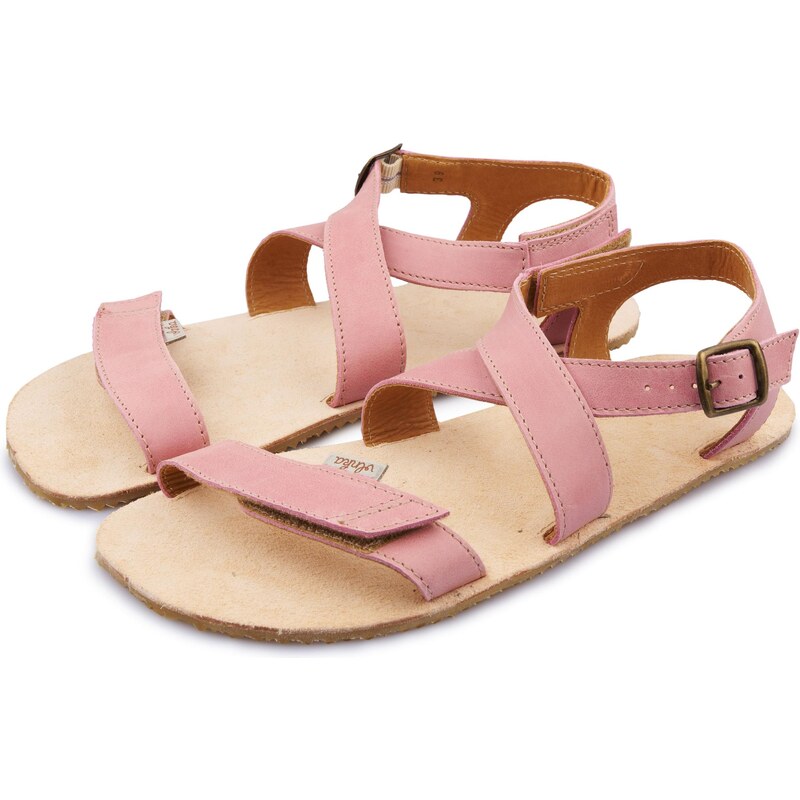 Vlnka Dámske barefoot kožené sandále Johana ružová veľkosti obuvi - 65797051