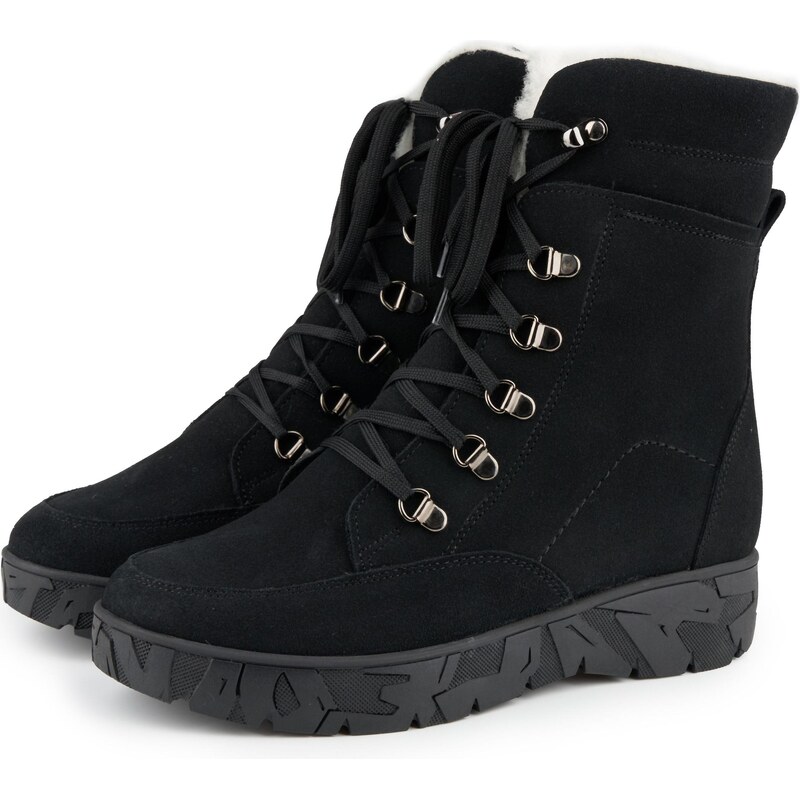 Vlnka Dámske kožené zimné topánky s ovčou vlnou Magdalena čierna 65798903