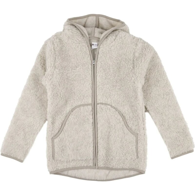 Vlnka Mikina z ovčej vlny s kapucňou svetlo sivá veľkosti oblečenia 65797244