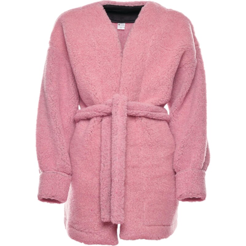 Vlnka Dámsky zavinovací vlnený kardigán ružová veľkosti oblečenia L/XL 65797260