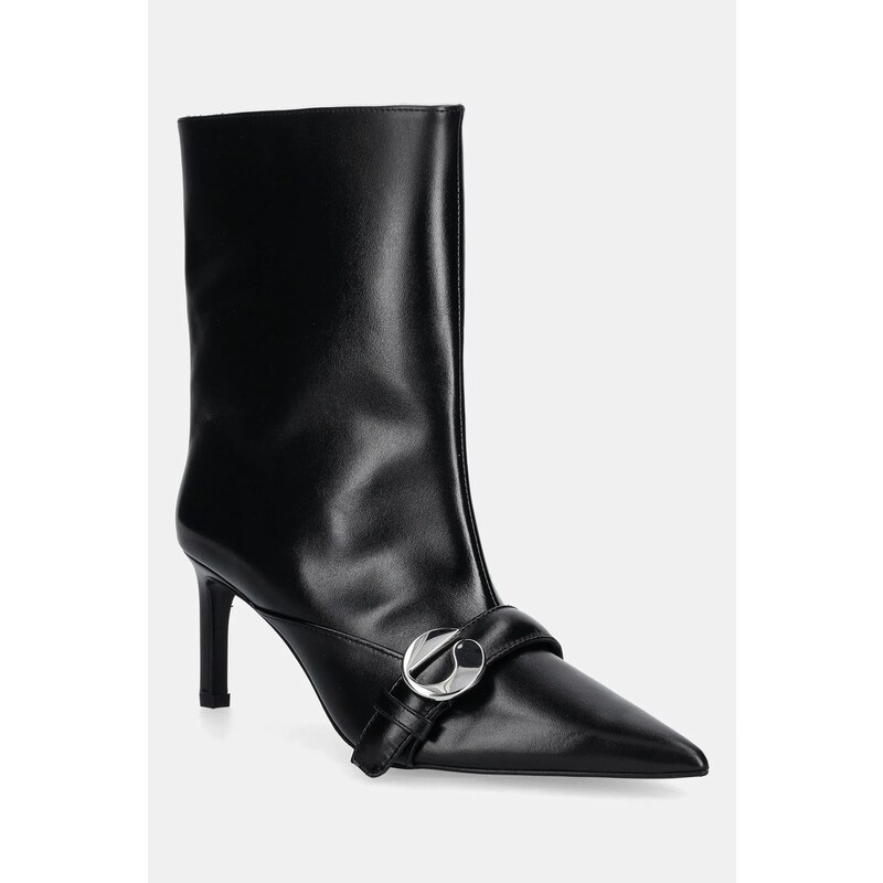 Kožené členkové topánky Coperni Ankle Heeled Belt Boots 65064376