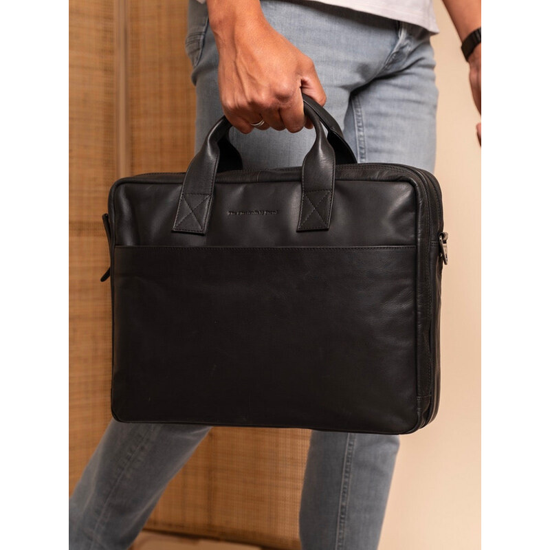 Pánska kožená taška na notebook The Chesterfield Brand Peter - čierna 61852566