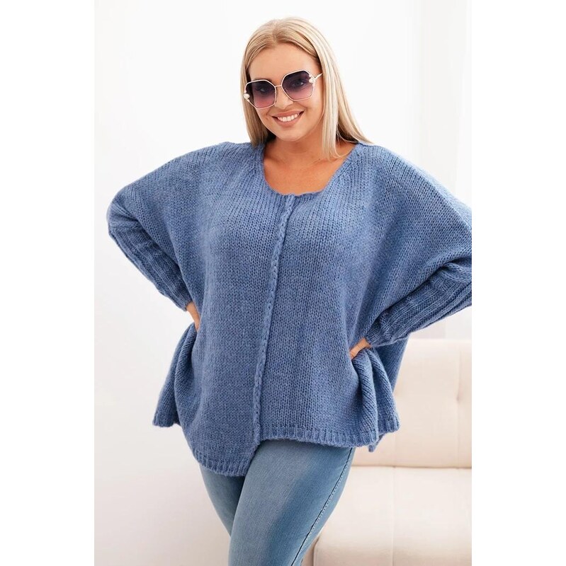 MladaModa Asymetrický oversize sveter vo voľnom strihu model IT86 65202157