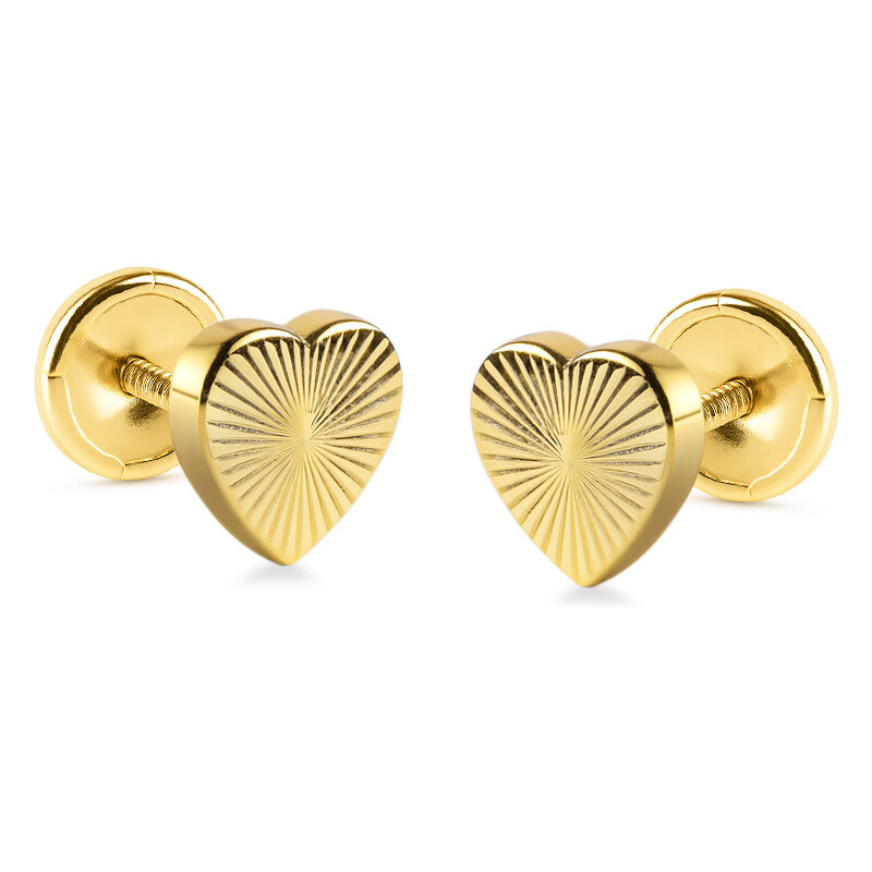 Brilio Romantické srdiečkové náušnice zo žltého zlata 14/195.401/17 66587288