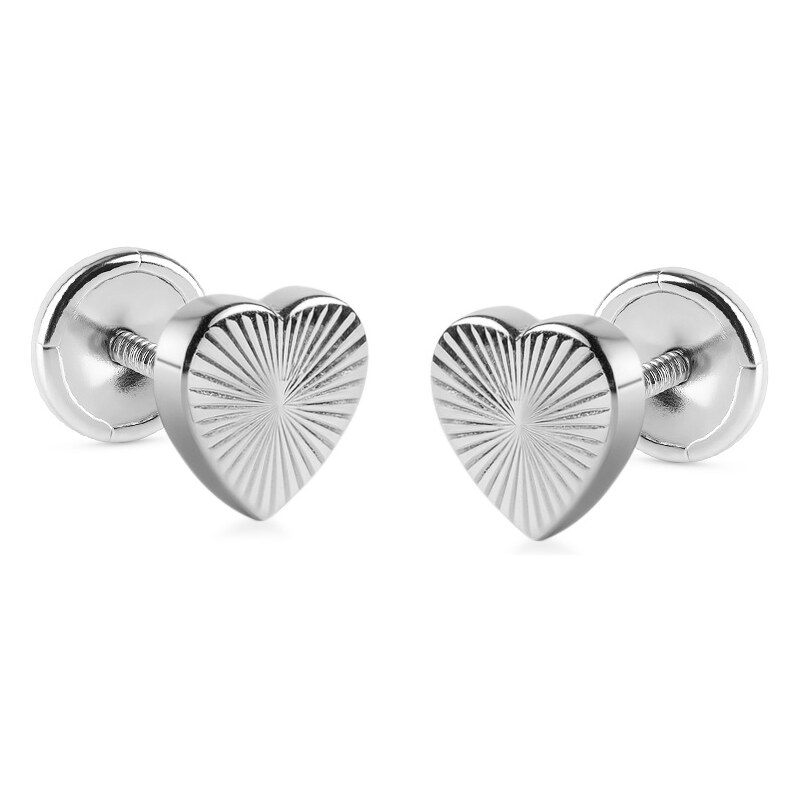 Brilio Romantické srdiečkové náušnice z bieleho zlata 14/195.401/17 66580331