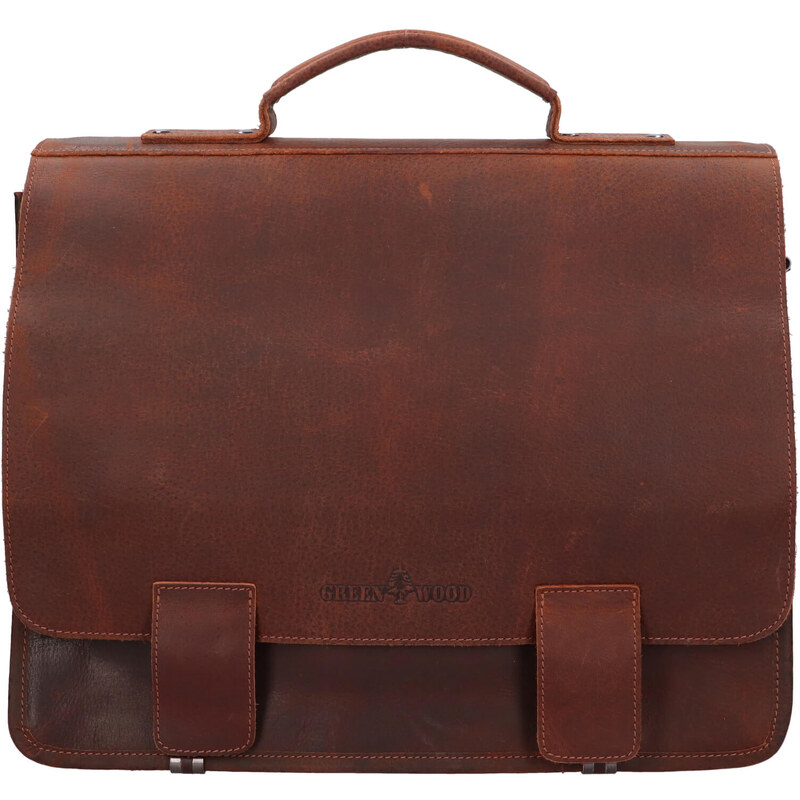 Kožená pánska aktovka Greenwood Axell - hnedá 65065308