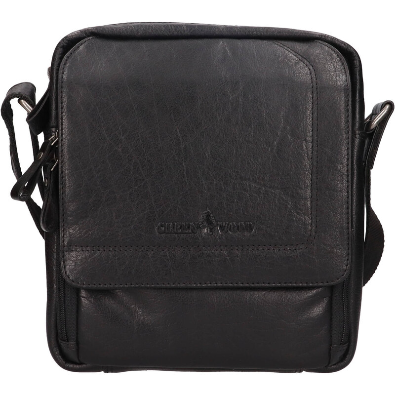 Pánska kožená taška cez rameno Greenwood Monte - čierna 65065320