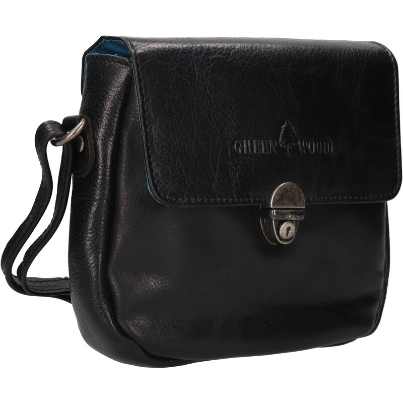 Dámska kožená crossbody kabelka Greenwood Petra - čierna