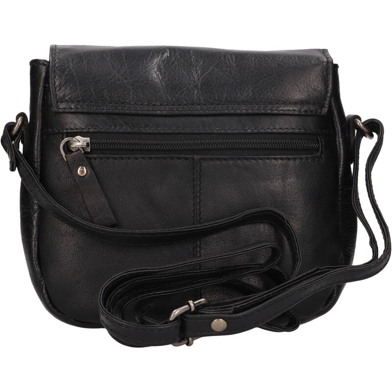 Dámska kožená crossbody kabelka Greenwood Petra - čierna