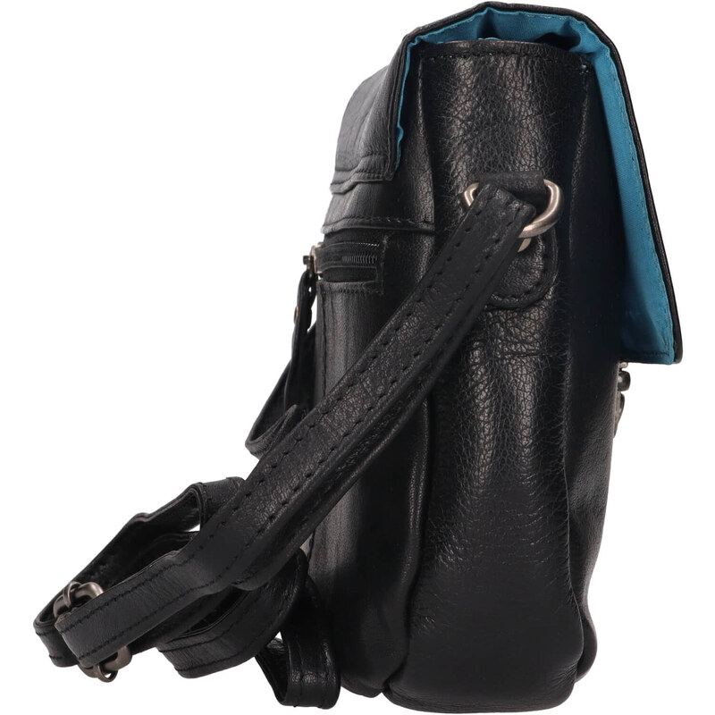 Dámska kožená crossbody kabelka Greenwood Petra - čierna