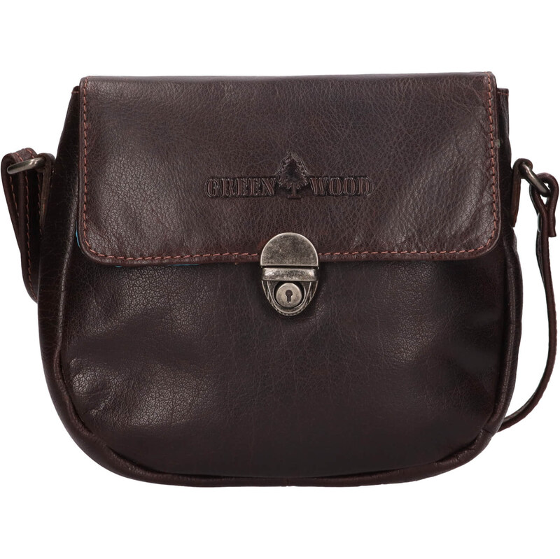 Dámska kožená crossbody kabelka Greenwood Petra - tmavo hnedá 65065324
