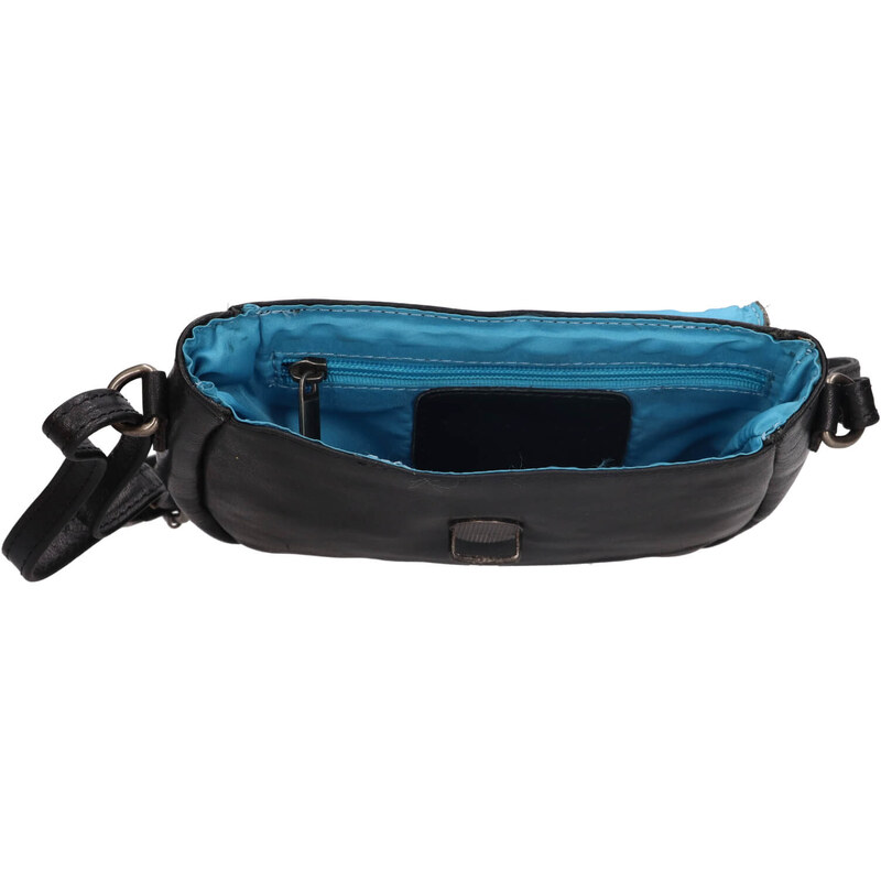 Dámska kožená crossbody kabelka Greenwood Petra - čierna