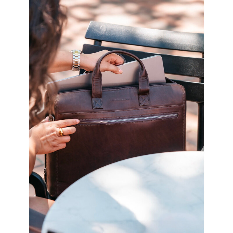 Pánska kožená taška na notebook The Chesterfield Brand Noah - hnedá 60442279
