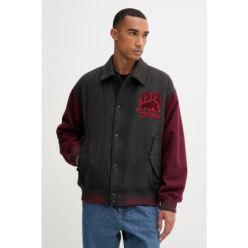 Vlnená bomber bunda HUGO Blaine_RB 65066173
