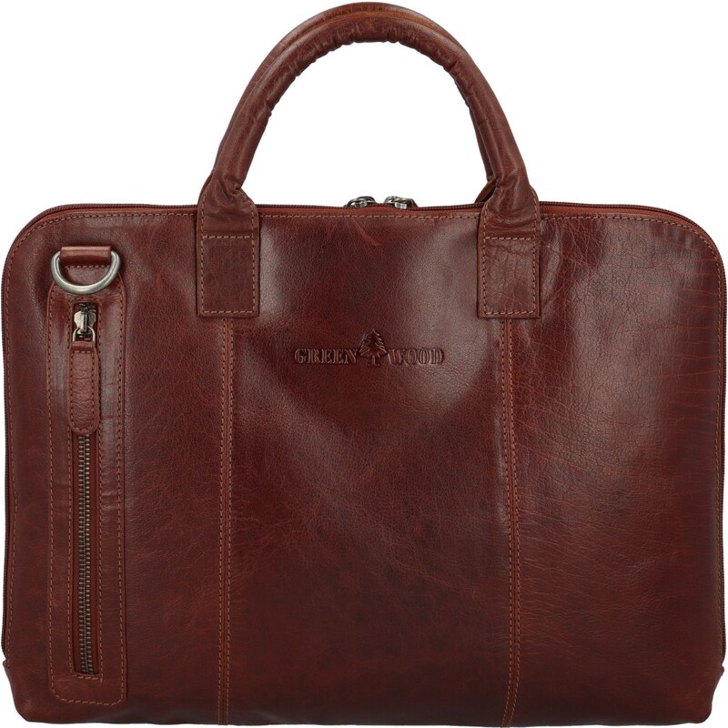 Pánska kožená business taška hnedá - Greenwood Vardan hnedá 65066226