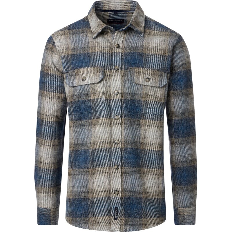 Pánska modrá károvaná overshirt košeľa CASA MODA casual fit 65066534