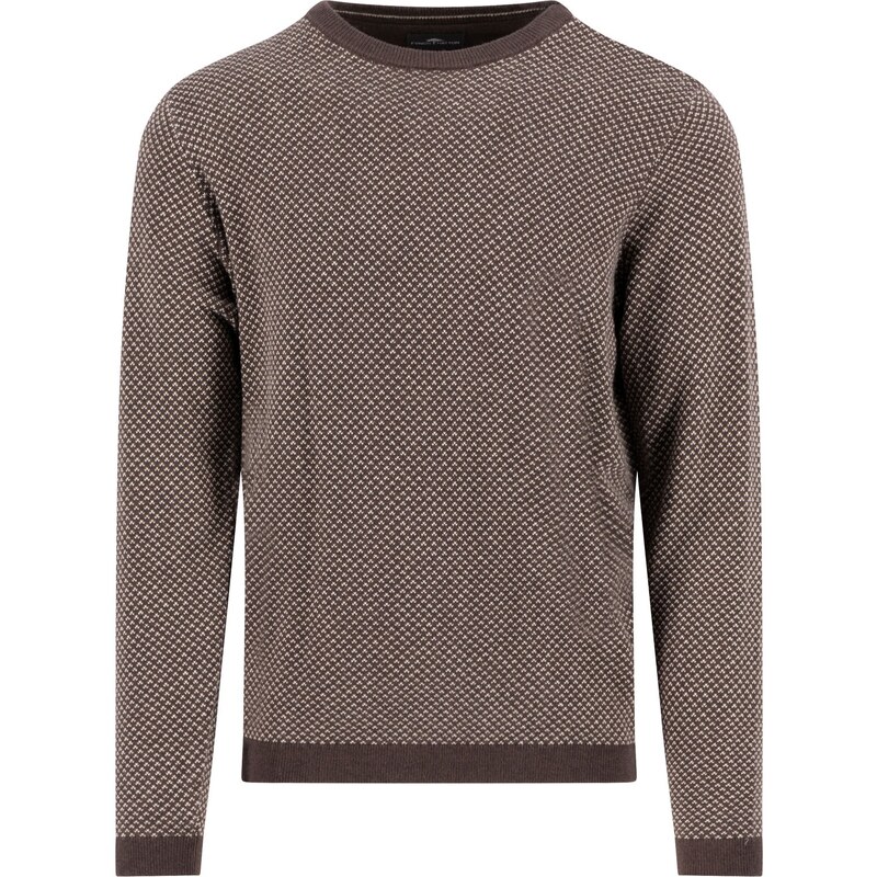 Pánsky hnedý bavlnený pulóver s kašmírom FYNCH-HATTON 65066537