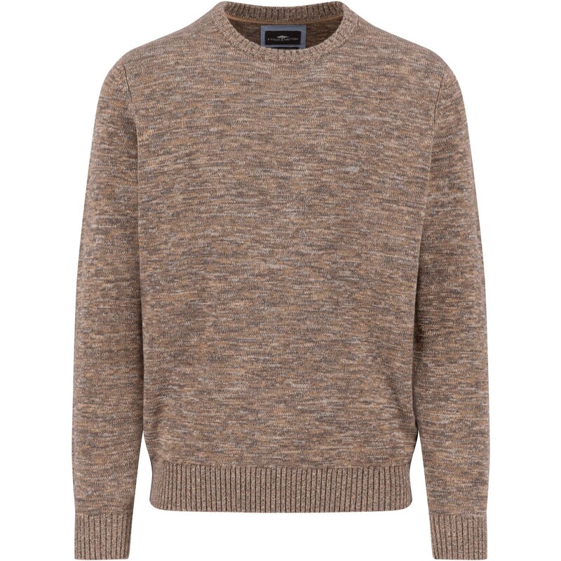 Pánsky hnedý melírovaný bavlnený pulóver FYNCH-HATTON 65066540