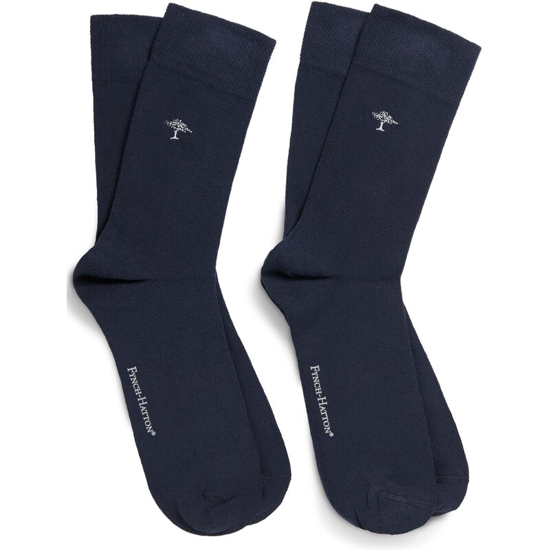 Pánske modré Soft cotton blend ponožky FYNCH-HATTON 2 páry 65066544