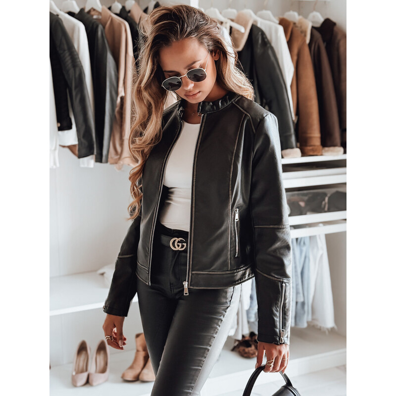 BASIC Čierna dámska koženková bunda LOVEBIKER TY4964 65067385