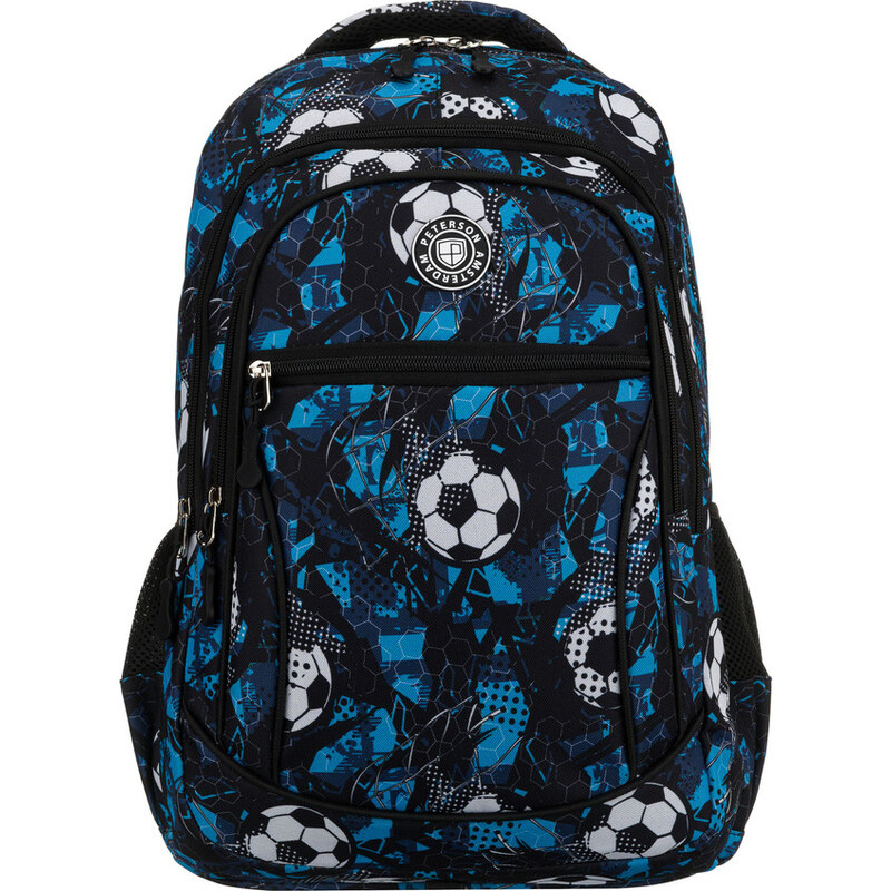 Peterson Modro-čierny školský plecniak s futbalovým vzorom PTN 65067398