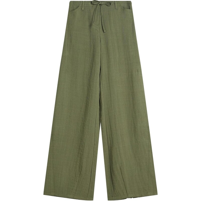 Bershka Nohavice olivová 65659482