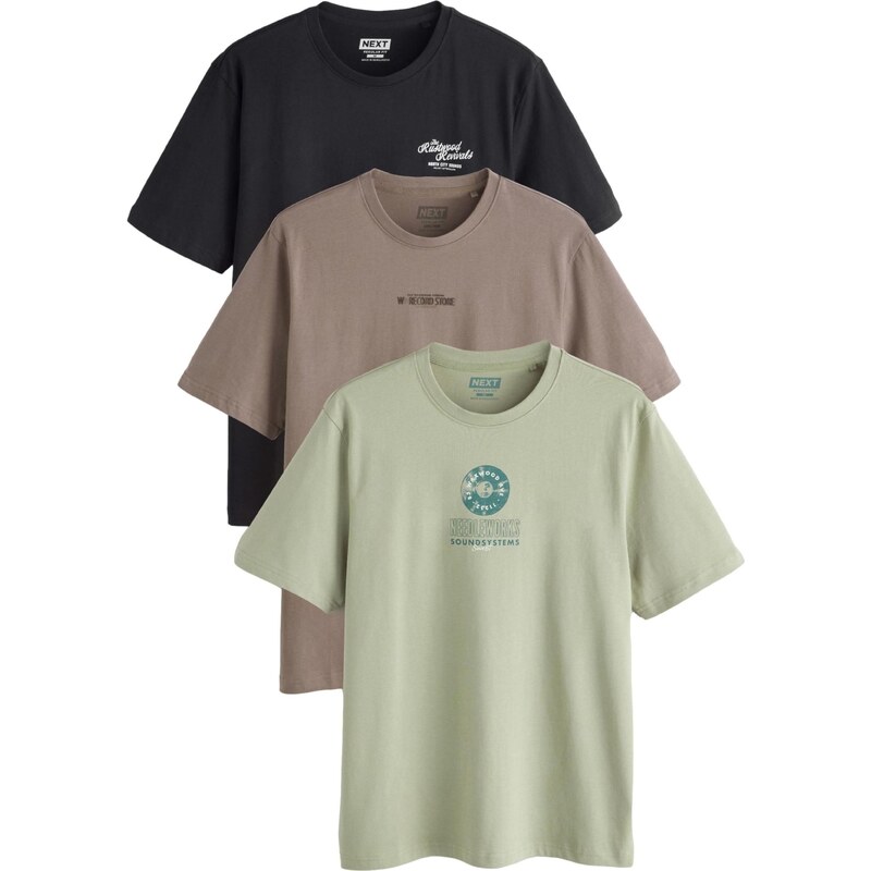 Next Tričko modrozelená / pastelovo zelená / staroružová / čierna 65493784