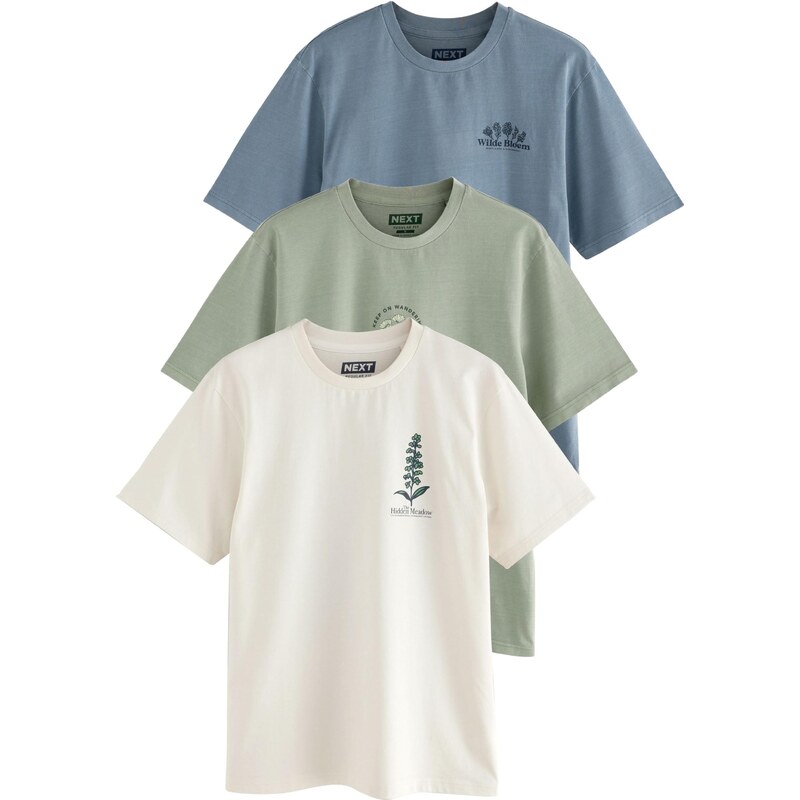 Next Tričko zafírová / pastelovo zelená / perlovo biela 65493843