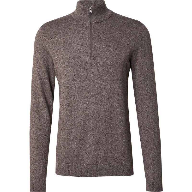 SELECTED Sveter SLHBERG hnedá melírovaná 66709547