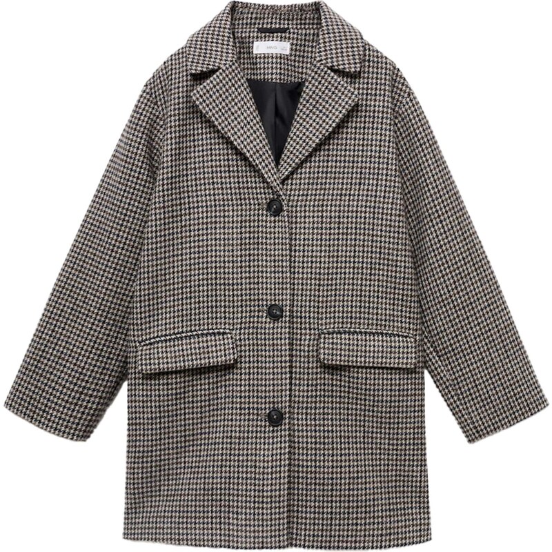 MANGO KIDS Kabát LALA kapučíno / tmavohnedá / čierna / biela 65559028