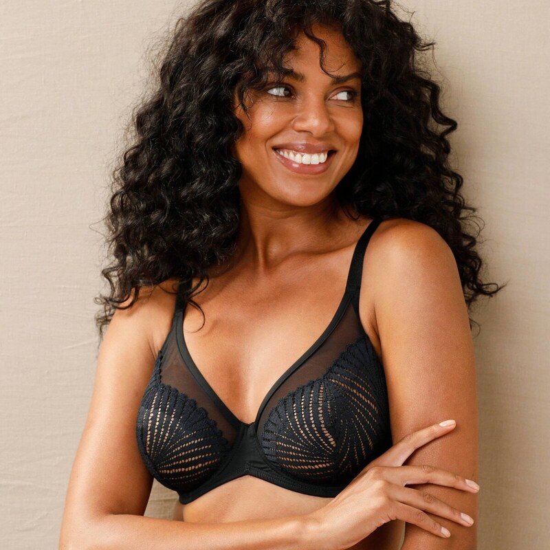 Polovystužená podprsenka Muse zn. Well z čipky a tylu, s kosticami 57059114